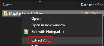 right-click on the downloaded file and choose extract
