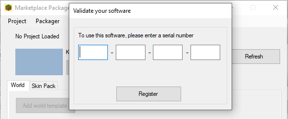 Paste your serial number into the box.